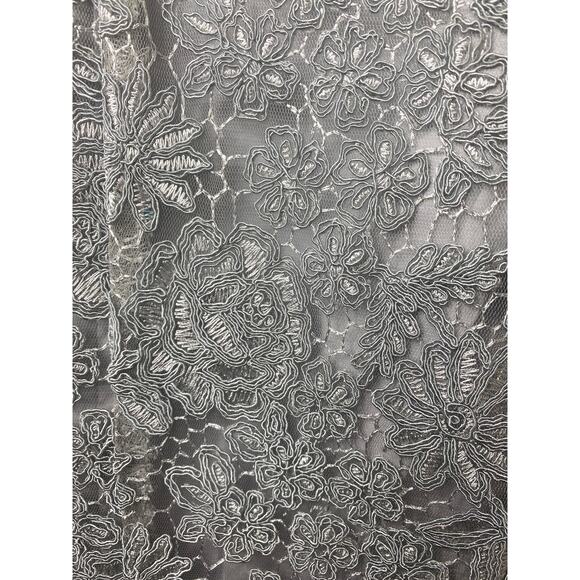 NWT JS COLLECTIONS DRESS 4 GOWN GRAY EMBROIDERED FLORAL MERMAID LONG MAXI TULLE - Picture 10 of 13